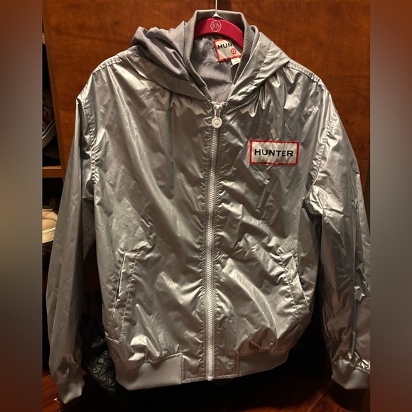 Hunter Silver Zipped Hooded Jacket For Target Size Small. NWOT - Picture 2 of 4